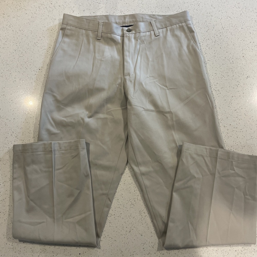 Timber Creek Wrangler Dress Pants Mens Adult Size 34x30 Beige Flat Front NWT
